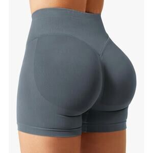 Workout Gym Impact Shorts Hidden Scrunch Butt Lifting 3.6" Seamless Shorts M